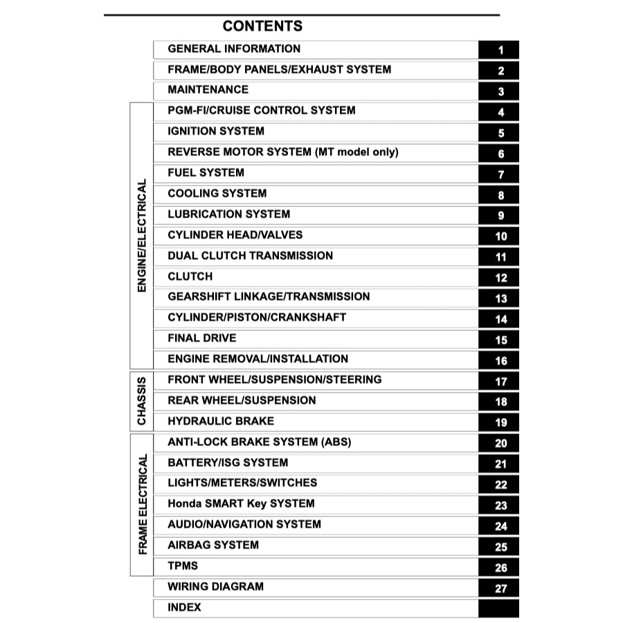 HONDA GOLD WING GL1800 (2018+) SERVICE WORKSHOP MANUAL + OWNER'S MANUAL - Image 3