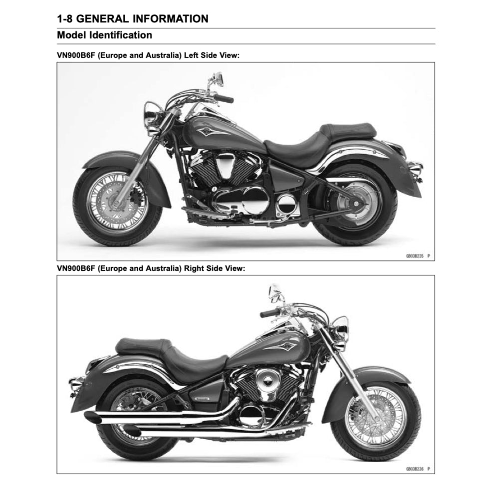 KAWASAKI VULCAN 900 VN900 (2006+) SERVICE WORKSHOP MANUAL + PARTS CATALOGUE + OWNER'S MANUAL - Image 4