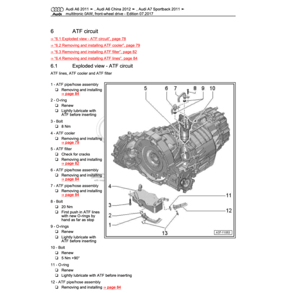 AUDI A7 4G8 (2011-2018) SERVICE WORKSHOP MANUAL - Image 7