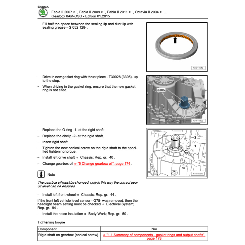 SKODA OCTAVIA 1Z (2004-2013) SERVICE WORKSHOP MANUAL - Image 7