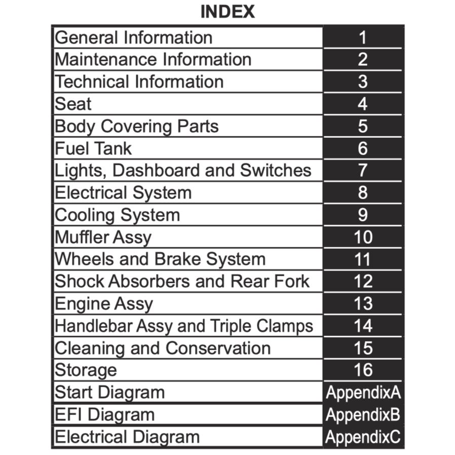 CFMOTO 250SR (2020+) SERVICE WORKSHOP MANUAL + PARTS CATALOGUE + OWNER'S MANUAL - Image 3