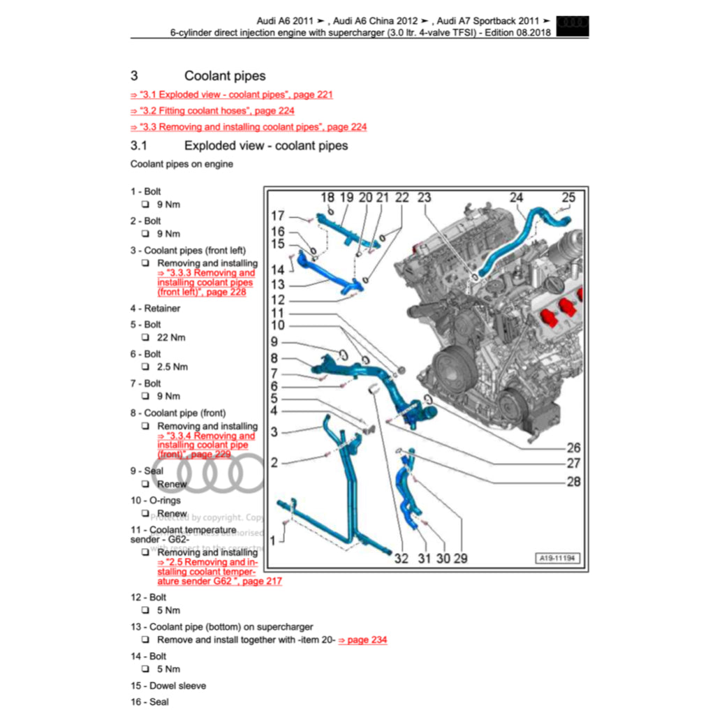 AUDI A7 4G8 (2011-2018) SERVICE WORKSHOP MANUAL - Image 4