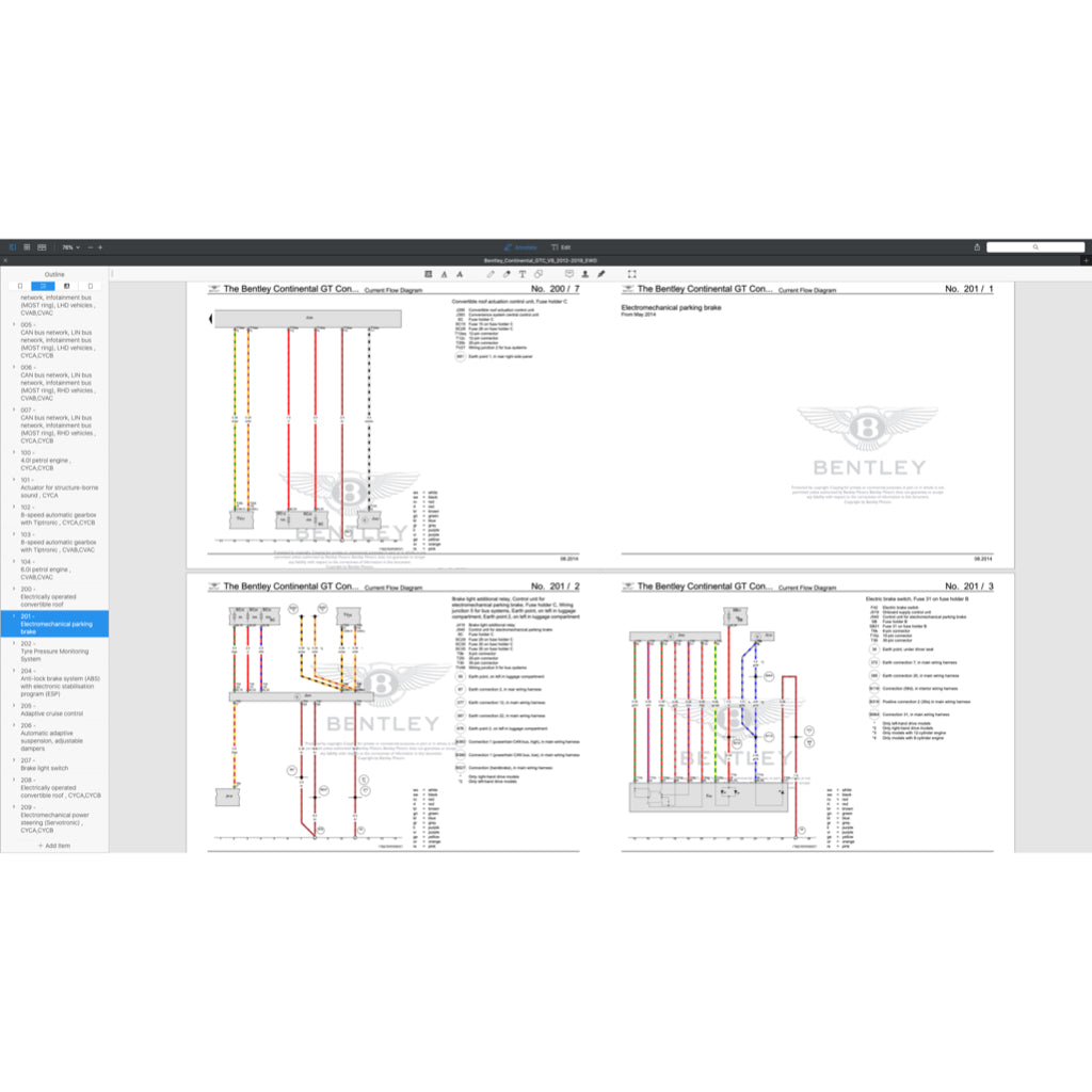 BENTLEY CONTINENTAL GTC V8 (2012-2018) ELECTRICAL WIRING DIAGRAMS - Image 7