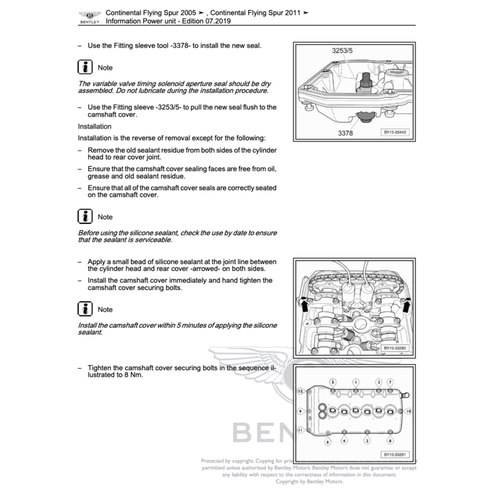 BENTLEY CONTINENTAL FLYING SPUR W12 (2005-2013) SERVICE WORKSHOP MANUAL - Image 5