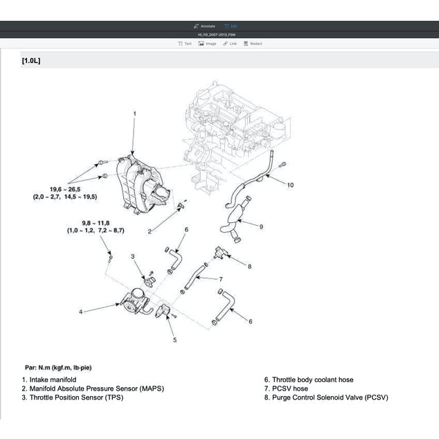 HYUNDAI i10 PA (2007-2013) SERVICE WORKSHOP MANUAL - Image 8