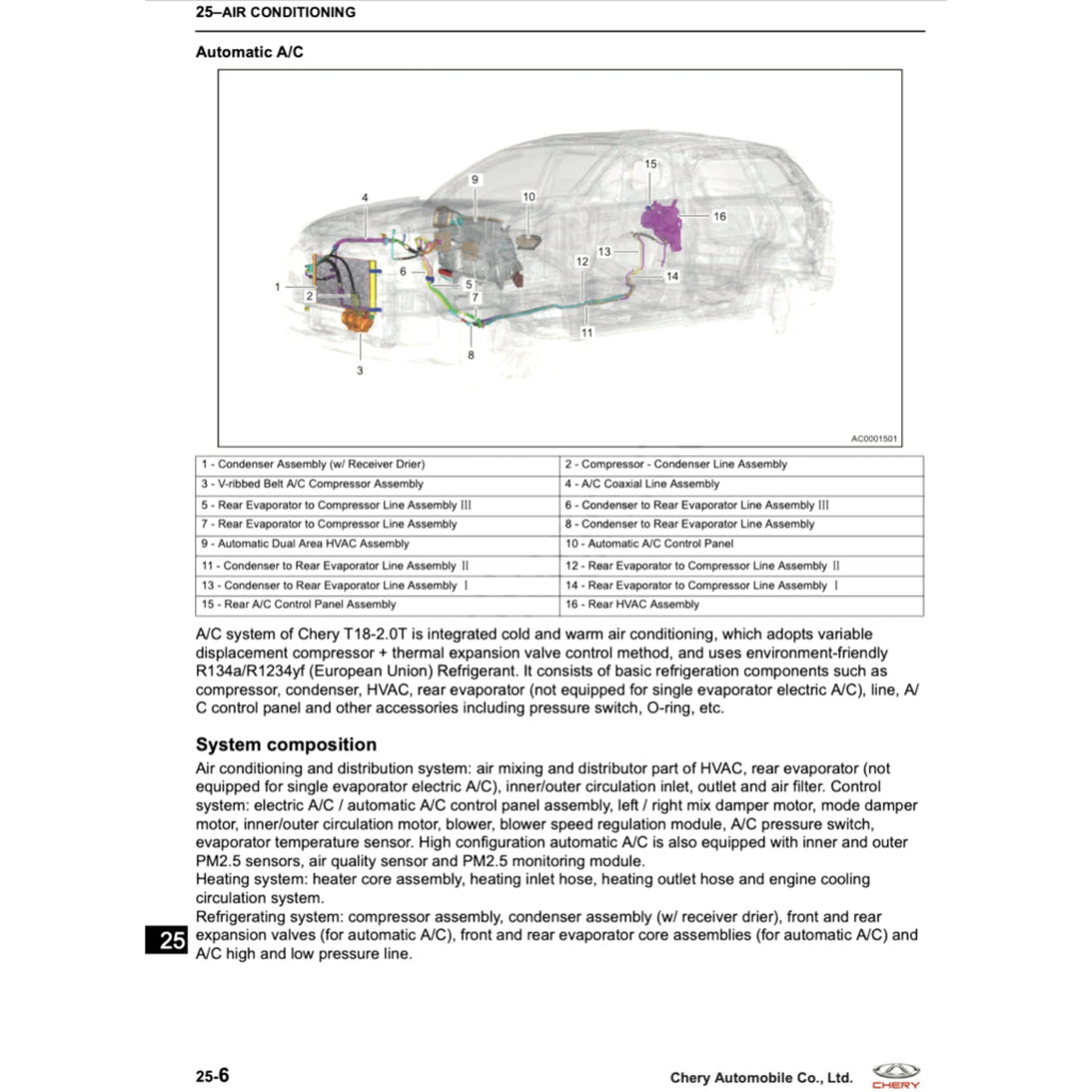 CHERY TIGGO 8 PRO (2020+) SERVICE WORKSHOP MANUAL - Image 8