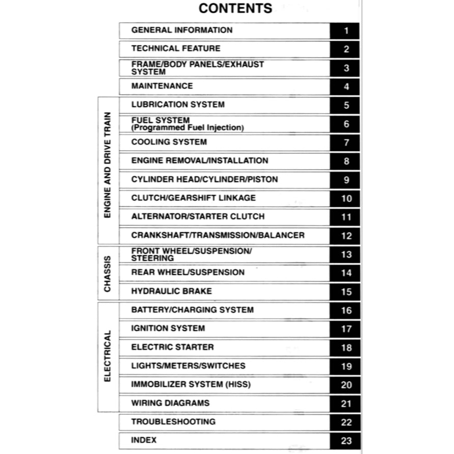 HONDA CB1300F SUPER FOUR SC54 (2003-2013) SERVICE WORKSHOP MANUAL + PARTS CATALOGUE + OWNER'S MANUAL - Image 8