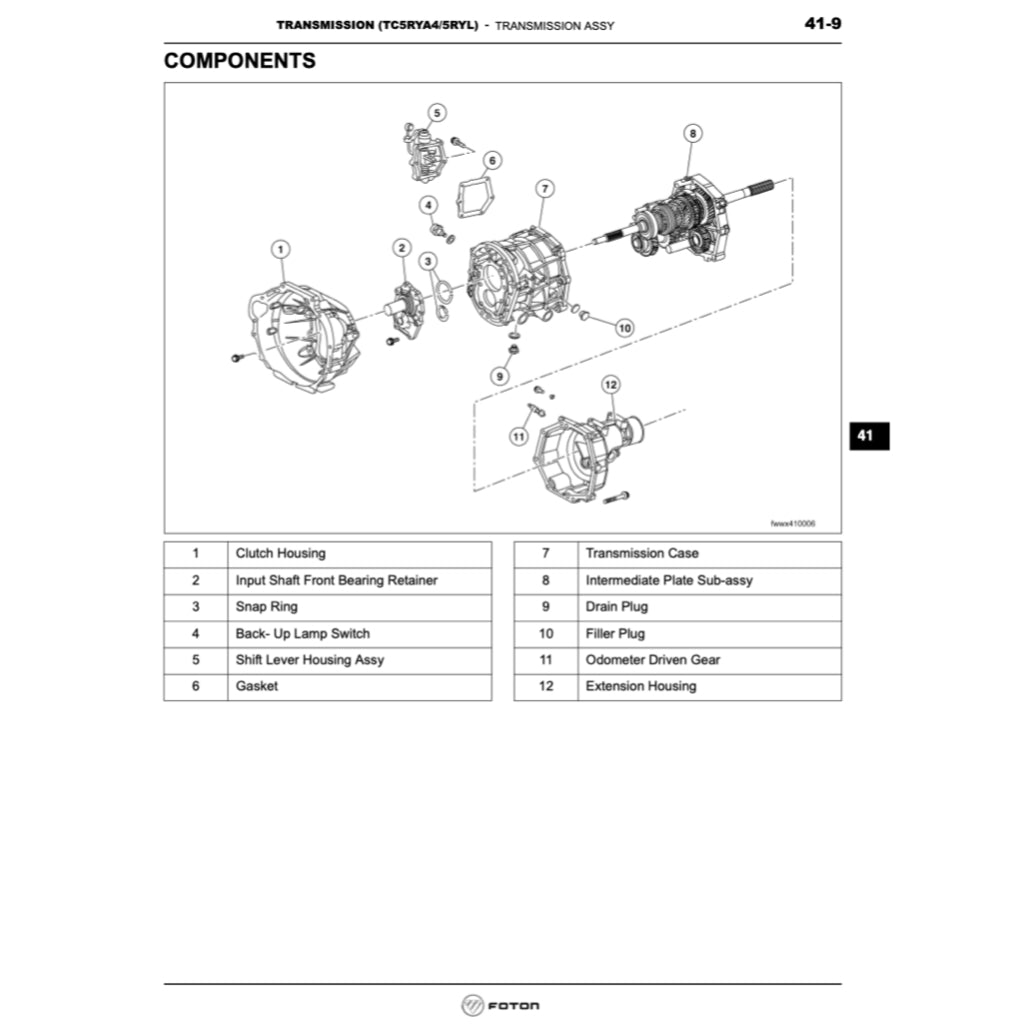 FOTON VIEW C2 (2011-2016) SERVICE WORKSHOP MANUAL - Image 7
