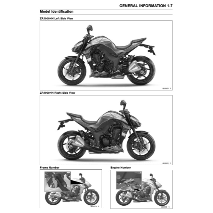 KAWASAKI ZR1000 (2017-2022) SERVICE WORKSHOP MANUAL + PARTS CATALOGUE - Image 4