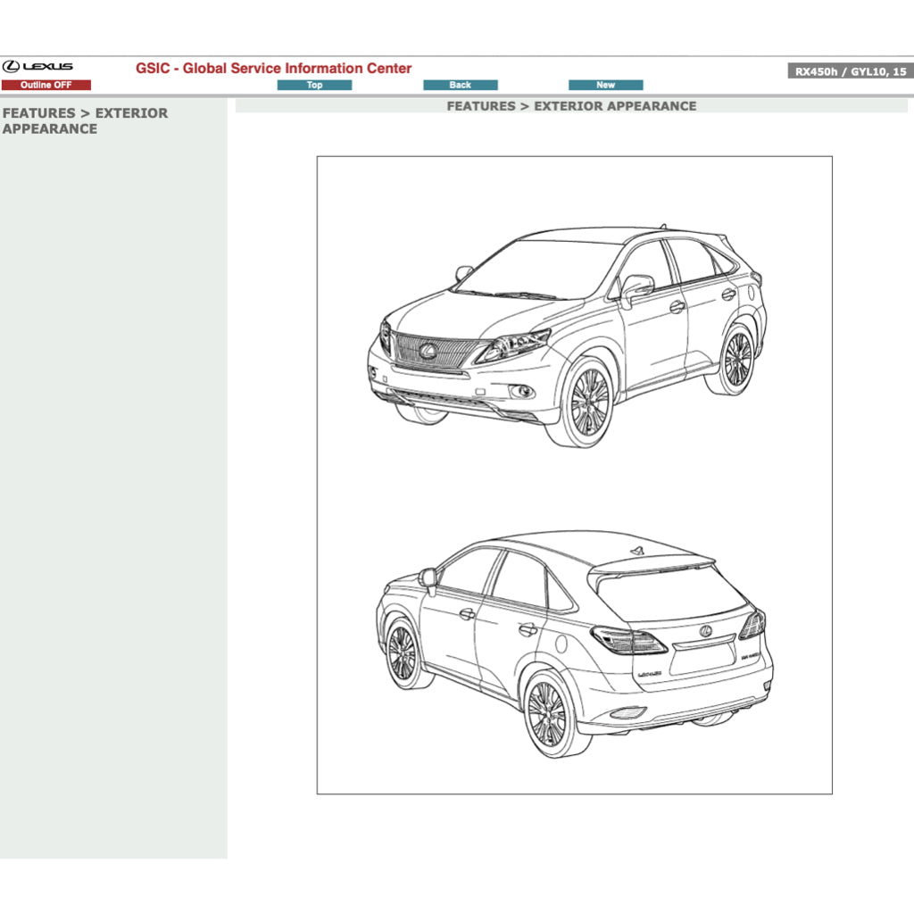 LEXUS RX450h GYL10/15 (2009-2015) SERVICE WORKSHOP MANUAL - Image 9