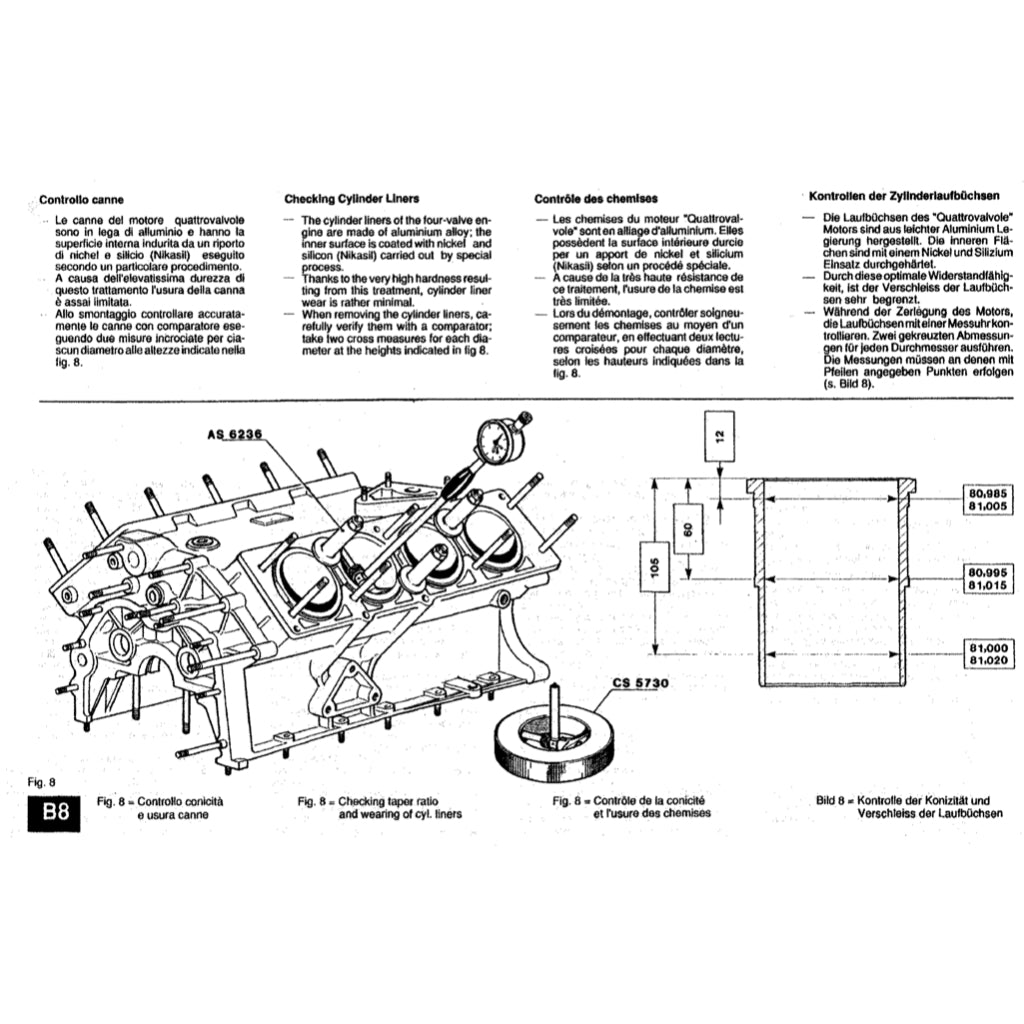 FERRARI 308/328 GTB GTS F105 (1975-1985) SERVICE WORKSHOP MANUAL + PARTS CATALOGUE - Image 8
