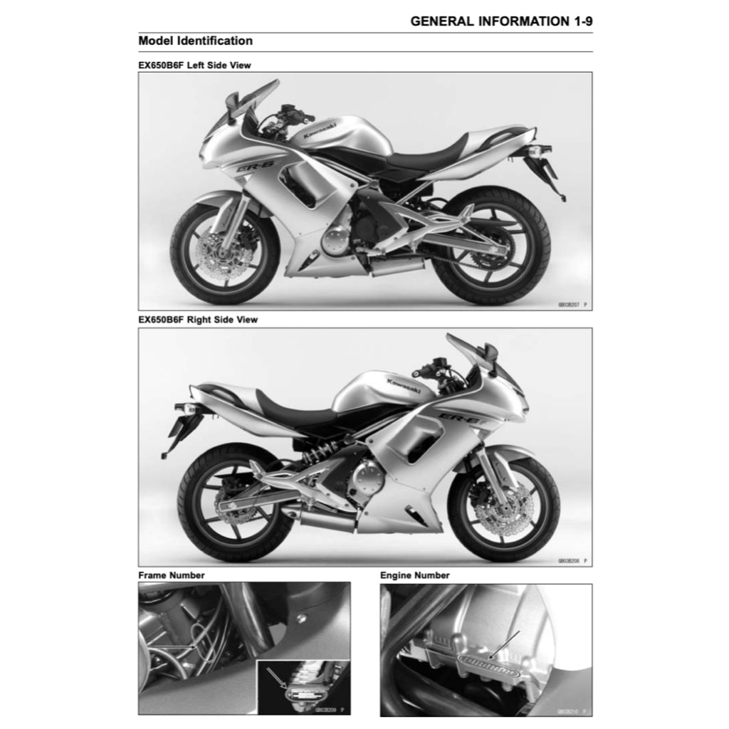 KAWASAKI ER-6f ER6f (2006-2014) SERVICE WORKSHOP MANUAL + OWNER'S MANUAL - Image 6