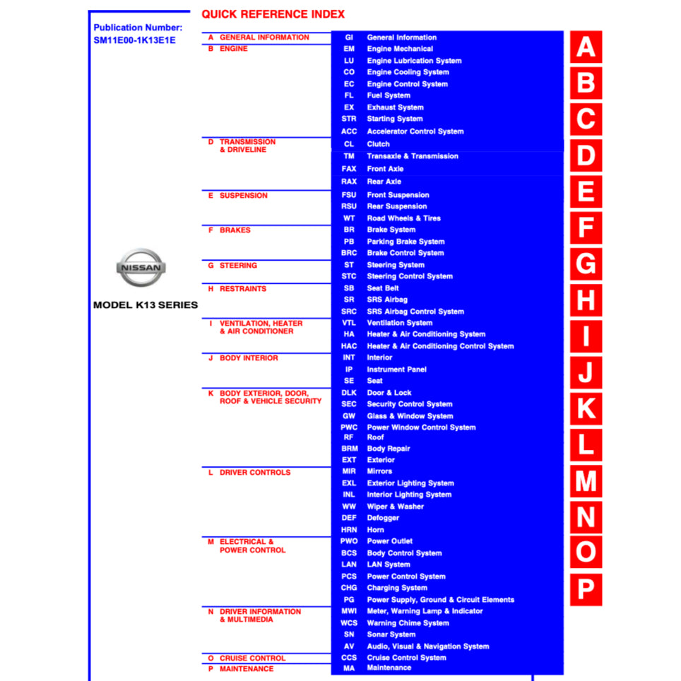 NISSAN MICRA MARCH K13 (2010-2020) SERVICE WORKSHOP MANUAL - Image 3