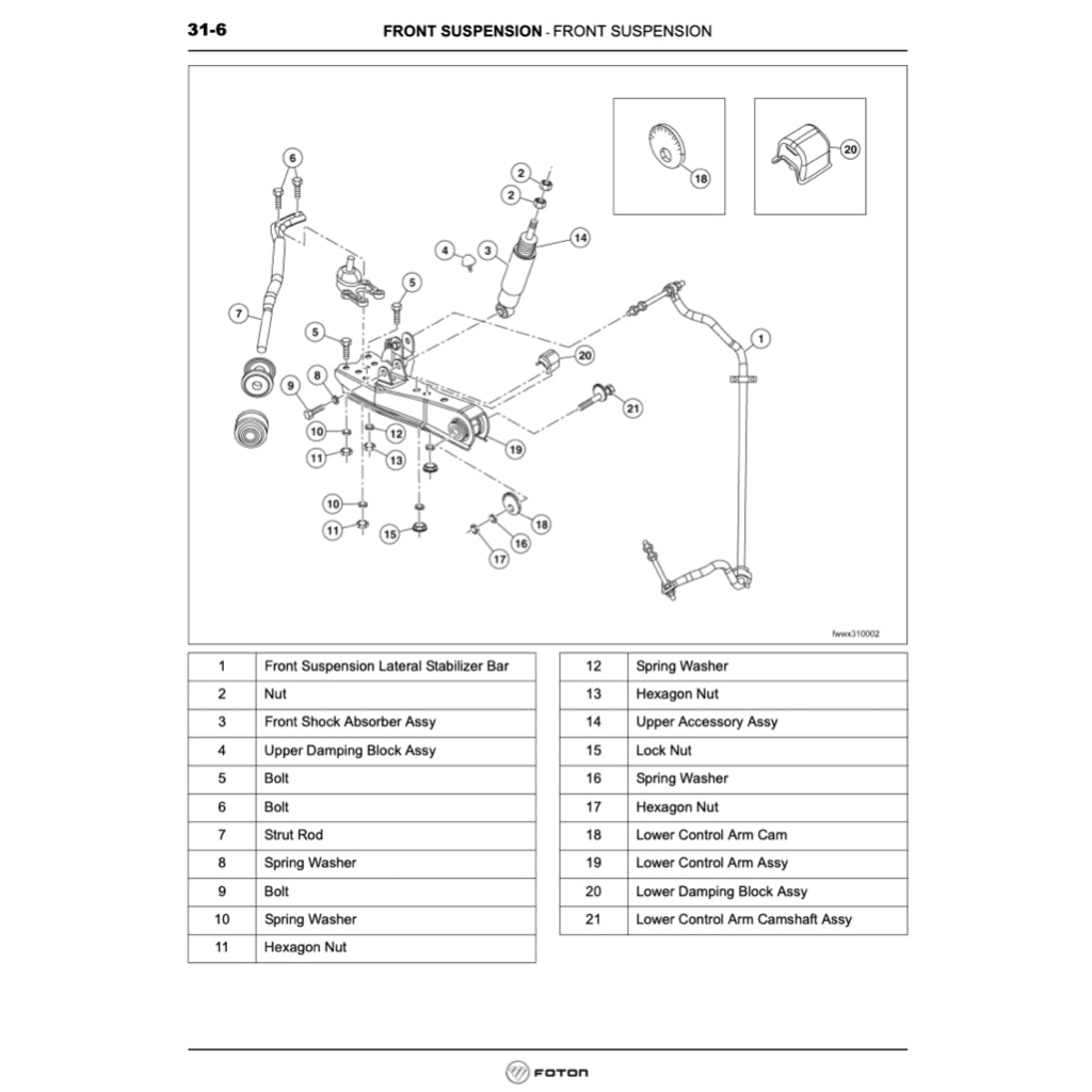 FOTON VIEW C2 (2011-2016) SERVICE WORKSHOP MANUAL - Image 6