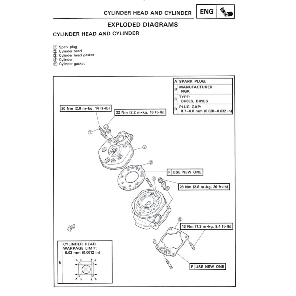 YAMAHA TZR125 (1987-1996) SERVICE WORKSHOP MANUAL + PARTS CATALOGUE + OWNER'S MANUAL - Image 9