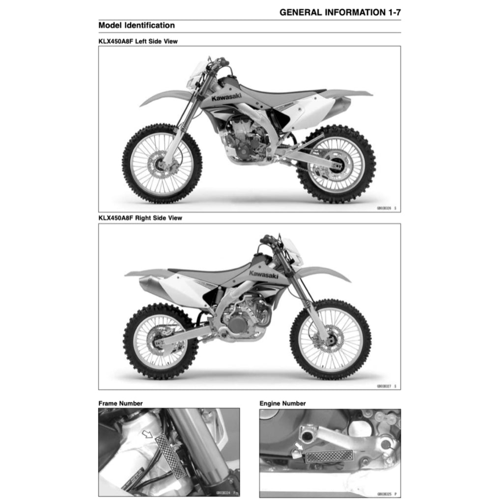 KAWASAKI KLX450R KLX 450R (2008-2016) SERVICE WORKSHOP MANUAL + PARTS CATALOGUE +OWNER'S MANUAL - Image 4