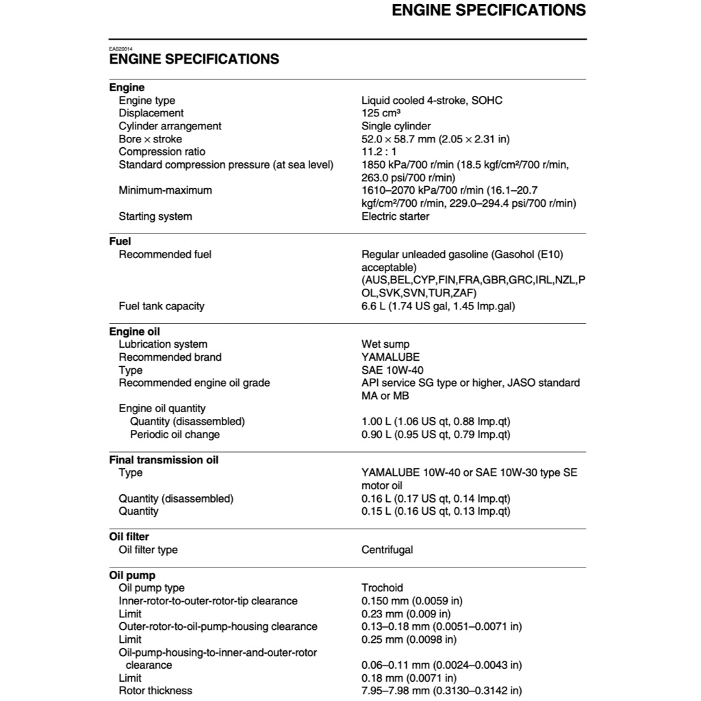 N-MAX YAMAHA NMAX GPD125 (2015-2021) SERVICE WORKSHOP MANUAL + OWNER'S MANUAL - Image 4