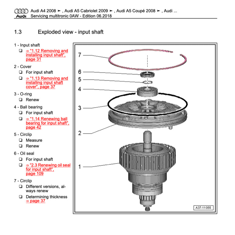 AUDI A7 4G8 (2011-2018) SERVICE WORKSHOP MANUAL - Image 8
