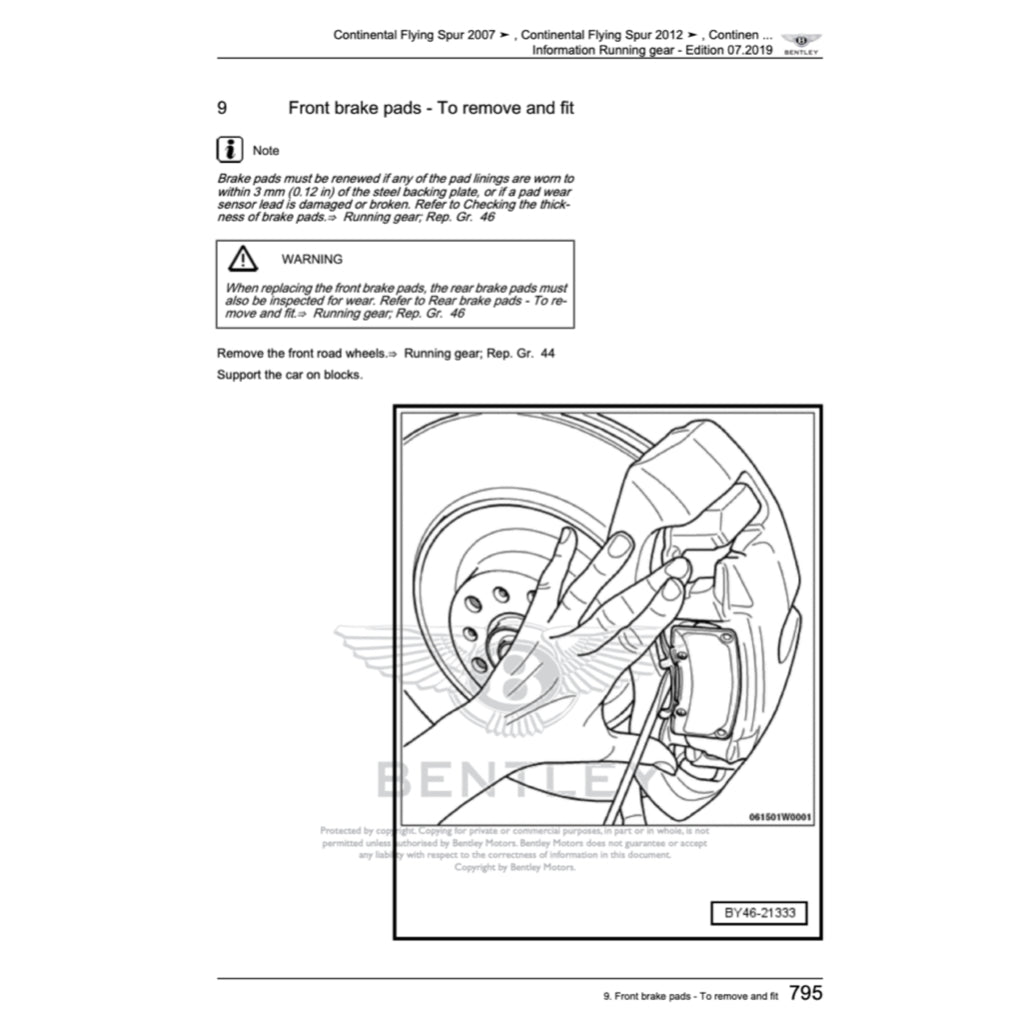 BENTLEY CONTINENTAL FLYING SPUR W12 (2005-2013) SERVICE WORKSHOP MANUAL - Image 7