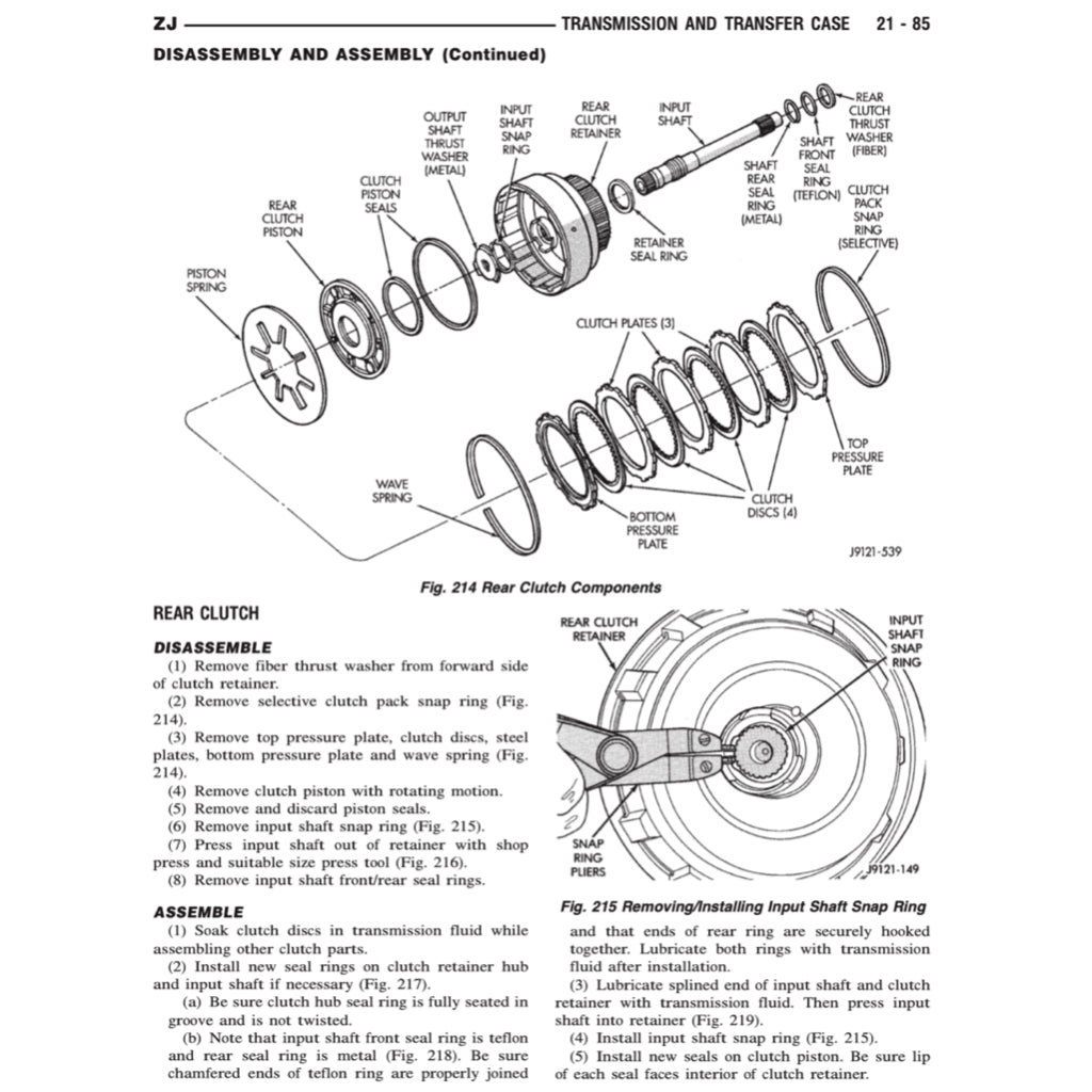 JEEP GRAND CHEROKEE ZJ (1993-1998) SERVICE WORKSHOP MANUAL+ PARTS CATALOGUE - Image 9