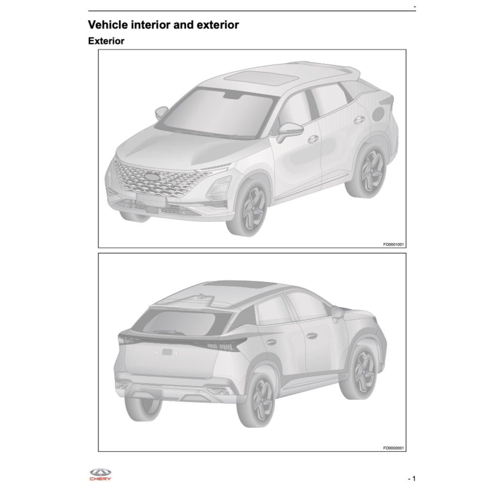 CHERY OMODA 5 (2023+) SERVICE WORKSHOP MANUAL - Image 3