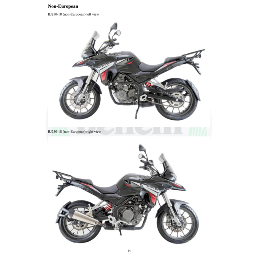 BENELLI TRK 251 (2019+) SERVICE WORKSHOP MANUAL + PARTS CATALOGUE + OWNER MANUAL - Image 3