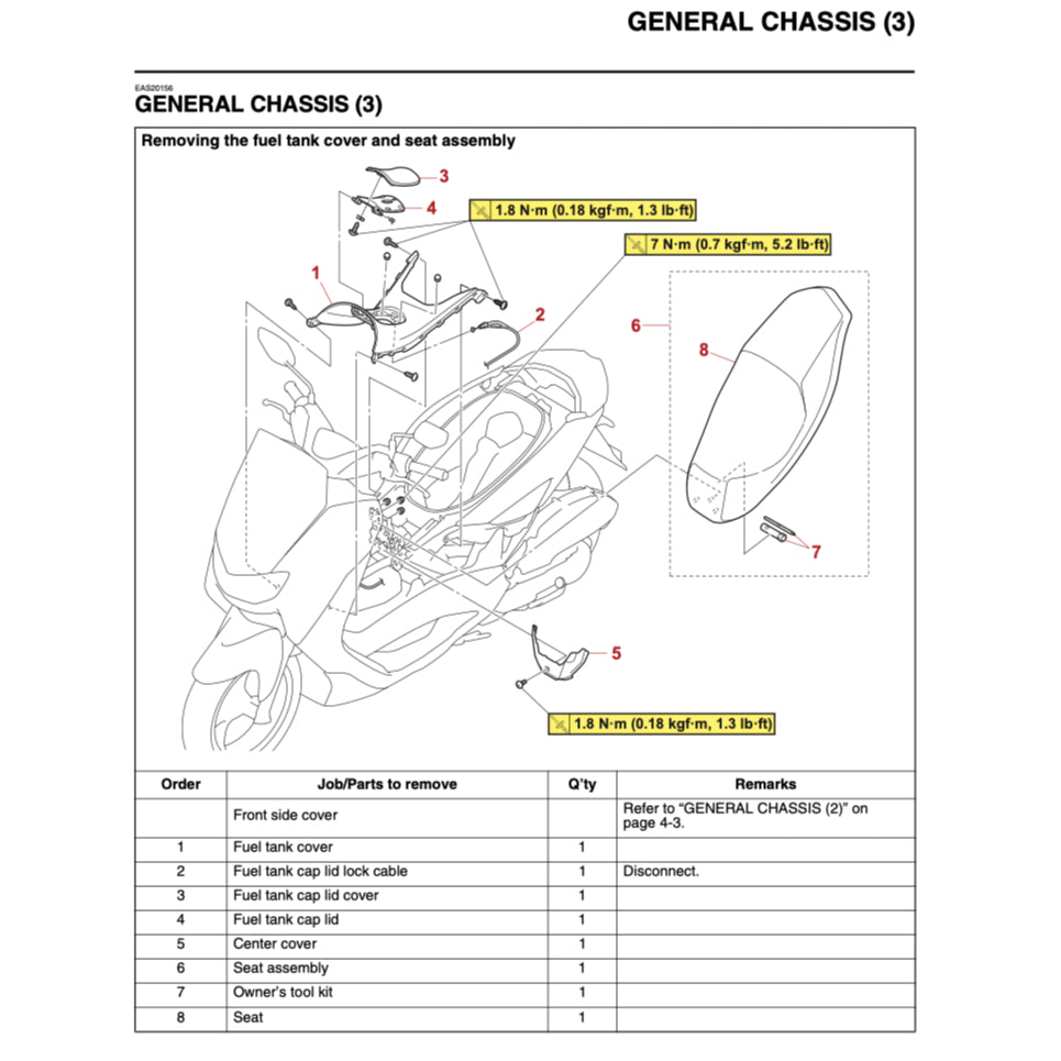 N-MAX YAMAHA NMAX GPD155-A (2020-2023) SERVICE WORKSHOP MANUAL + PARTS CATALOGUE + OWNER'S MANUAL - Image 7
