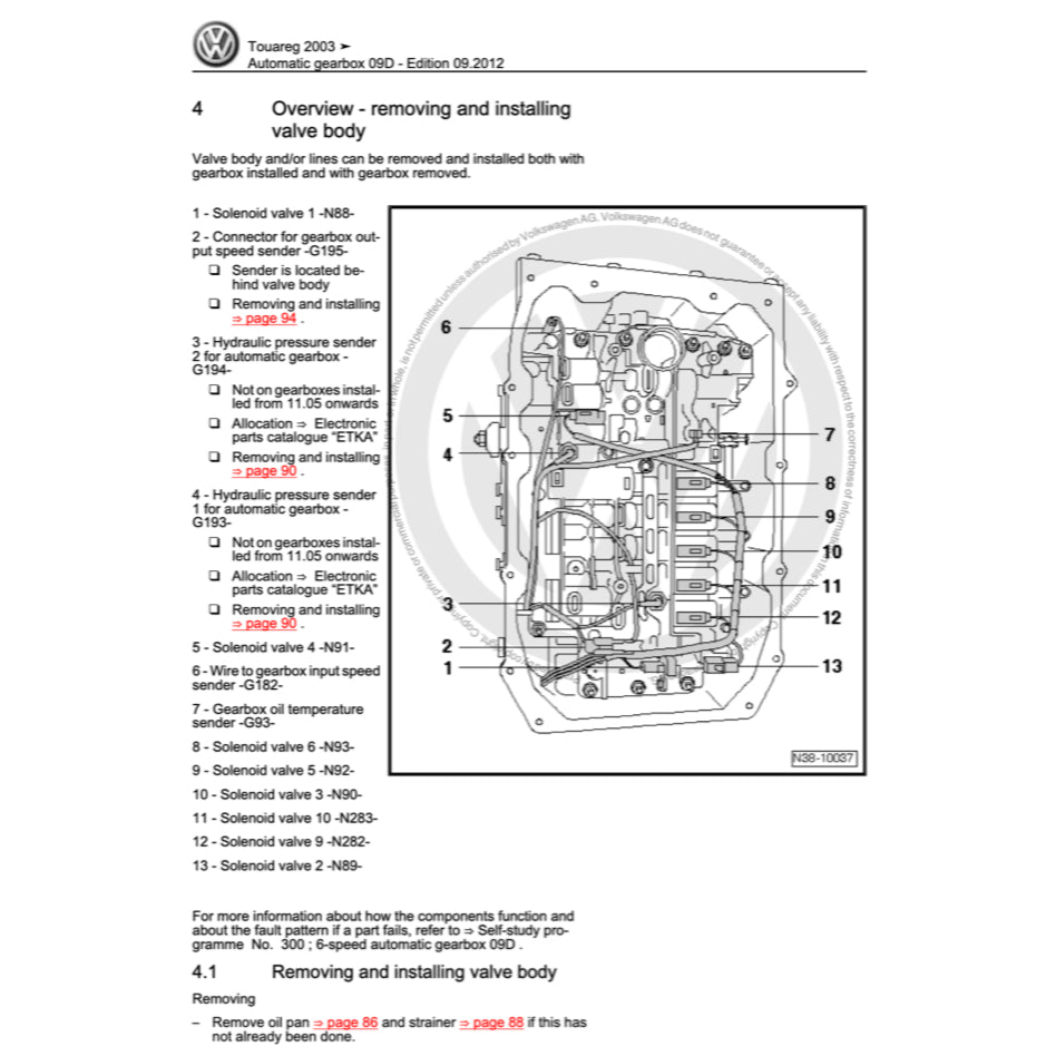 VW AUTOMATIC TRANSMISSION SERVICE REPAIR WORKSHOP MANUAL - Image 7