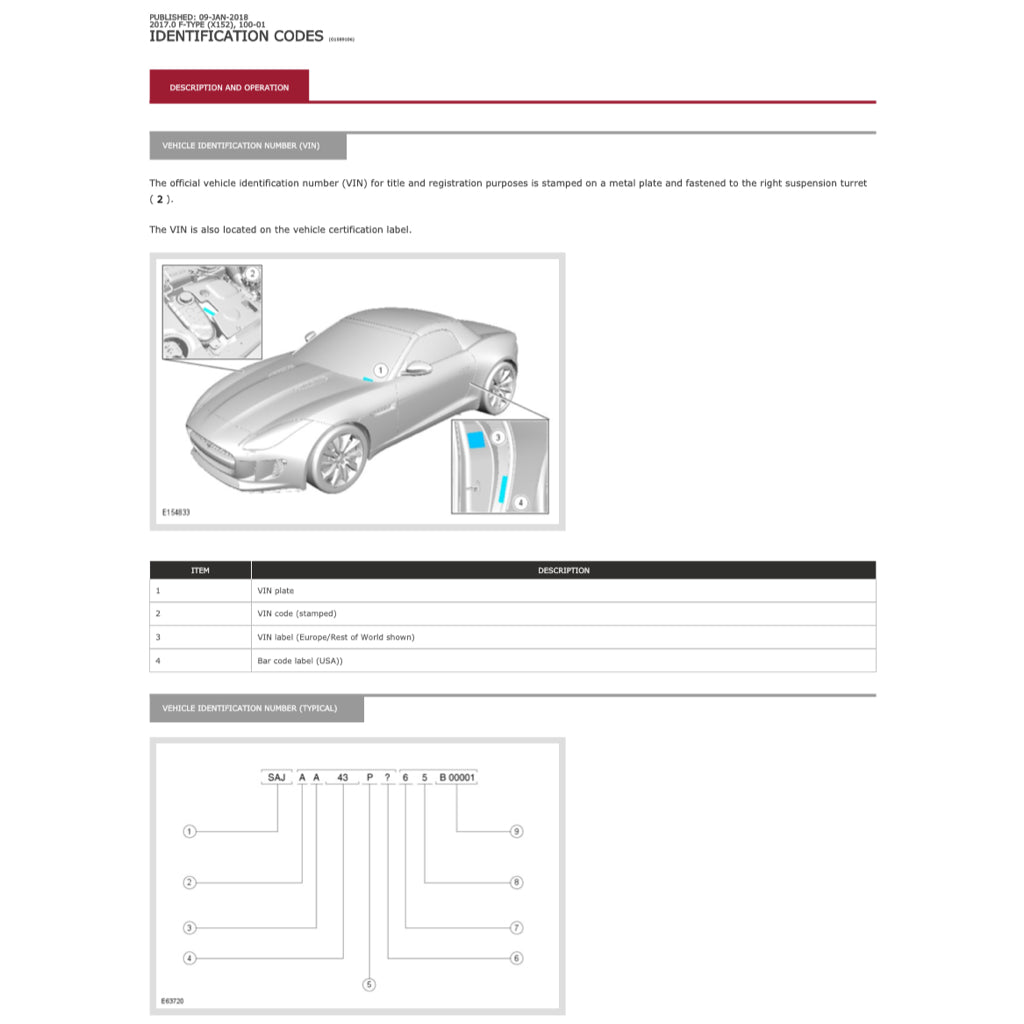 JAGUAR F-TYPE X152 (2013-2023) SERVICE WORKSHOP MANUAL - Image 9
