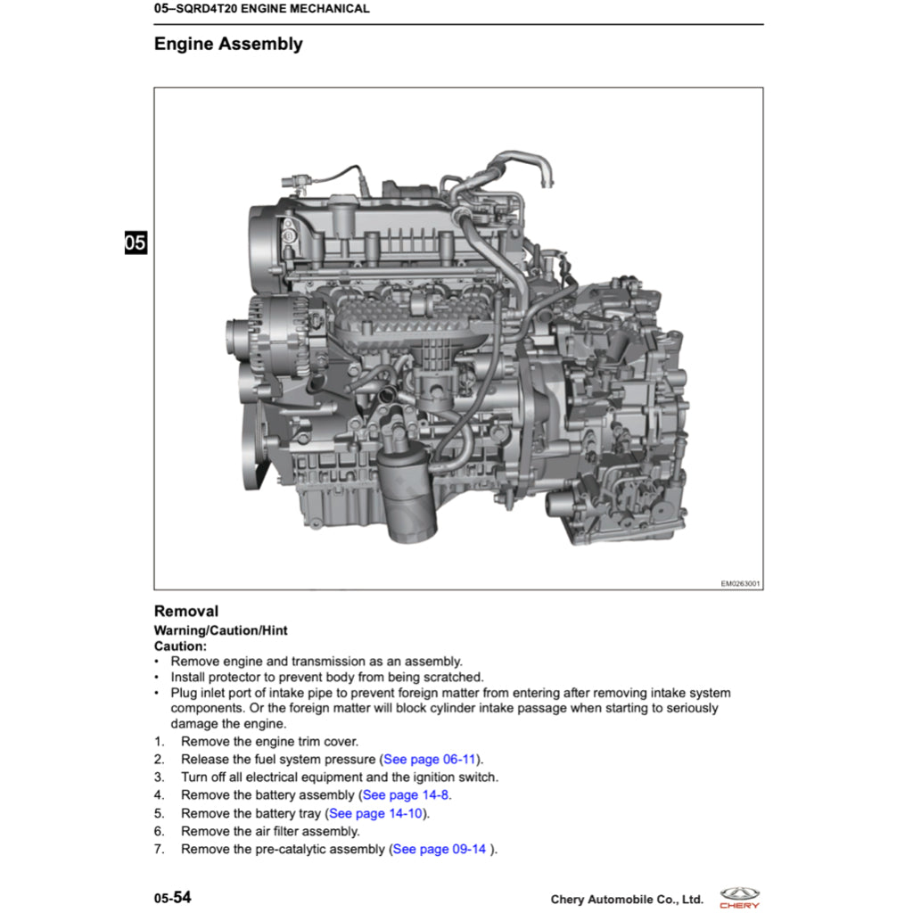 CHERY TIGGO 8 PRO (2020+) SERVICE WORKSHOP MANUAL - Image 9