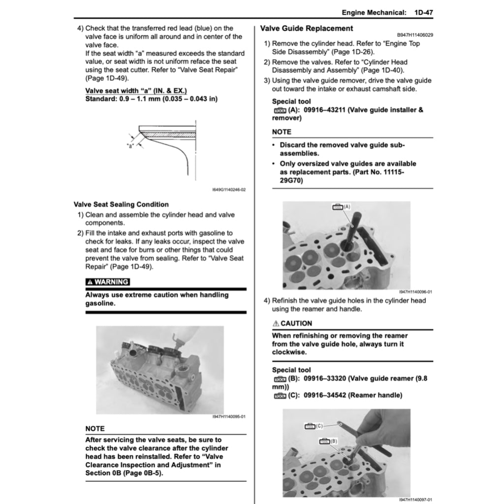 SUZUKI GSX-R 1000 K9/L0/L1 (2009-2016) SERVICE WORKSHOP MANUAL - Image 9