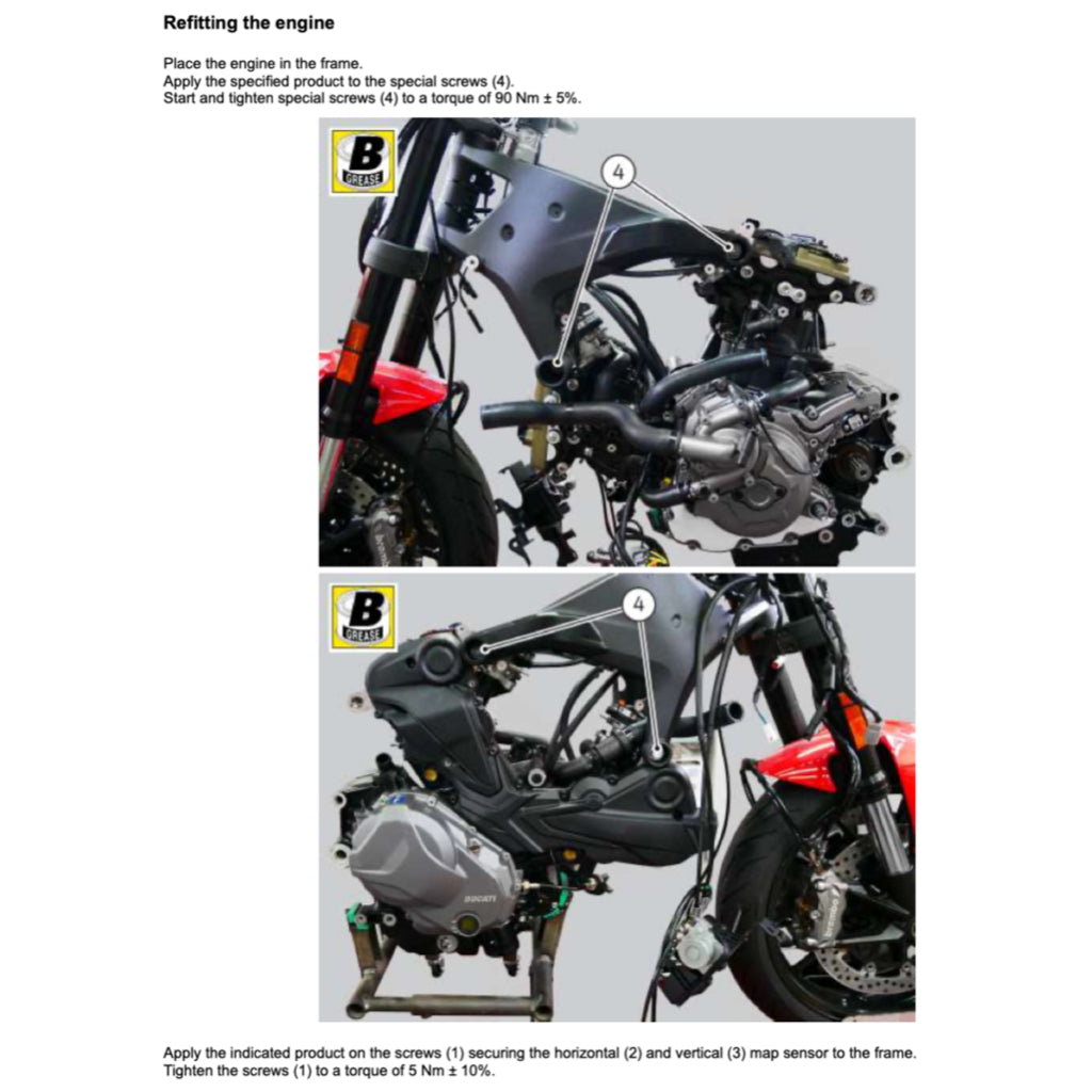 DUCATI MONSTER 937+ (2021+) SERVICE WORKSHOP MANUAL + PARTS CATALOGUE + OWNER'S MANUAL - Image 10