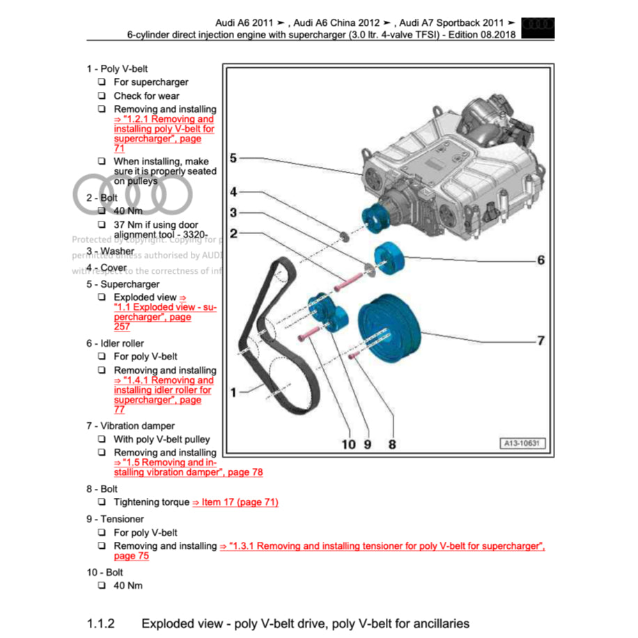 AUDI A7 4G8 (2011-2018) SERVICE WORKSHOP MANUAL - Image 6
