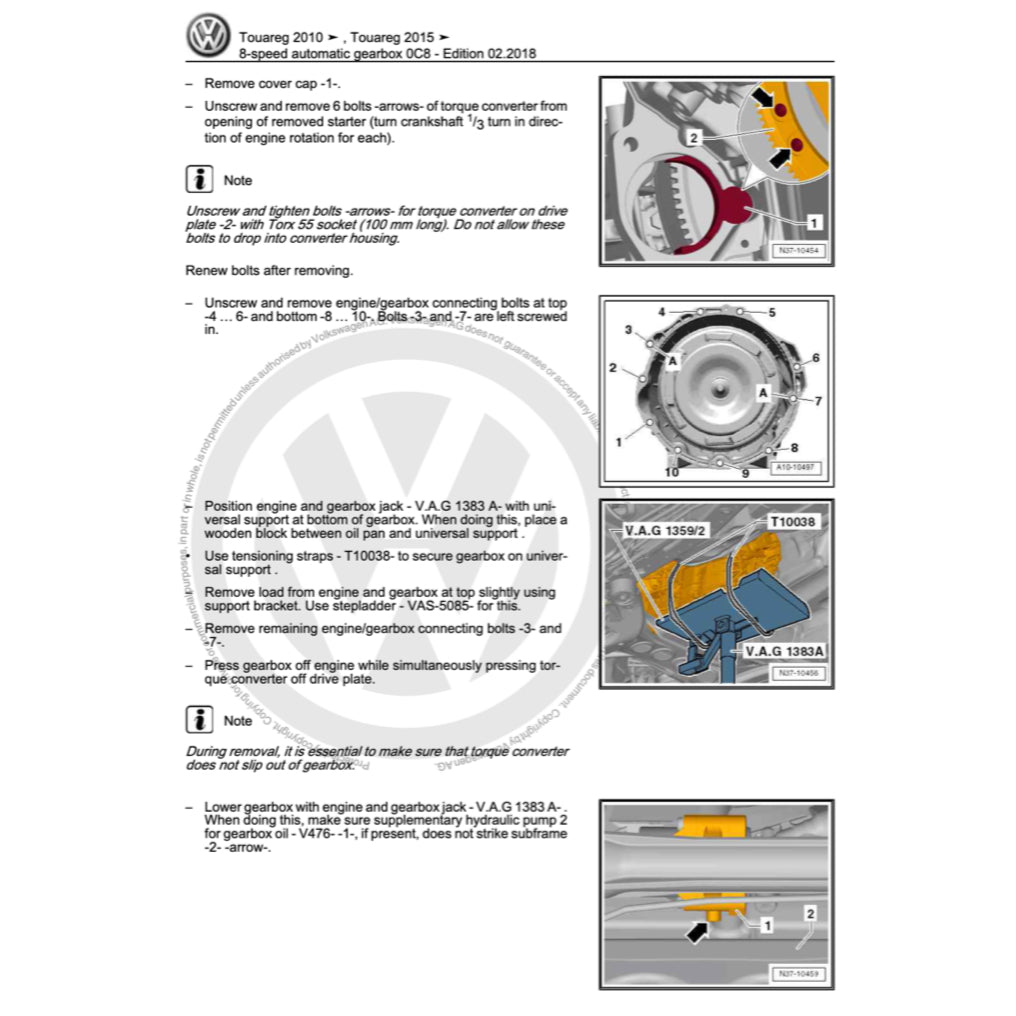 VW AUTOMATIC TRANSMISSION SERVICE REPAIR WORKSHOP MANUAL - Image 9
