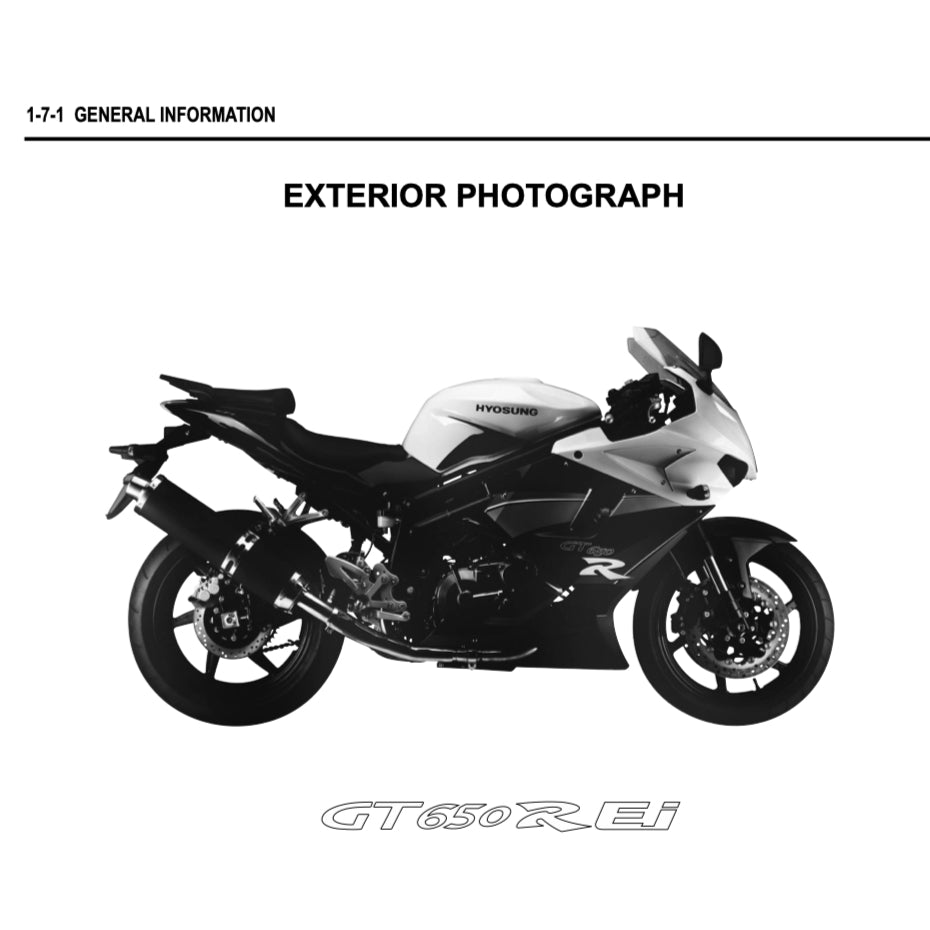 NAZA BLADE/ HYOSUNG 650R (2012-2018) SERVICE WORKSHOP MANUAL + PARTS CATALOGUE + OWNER'S MANUAL - Image 4
