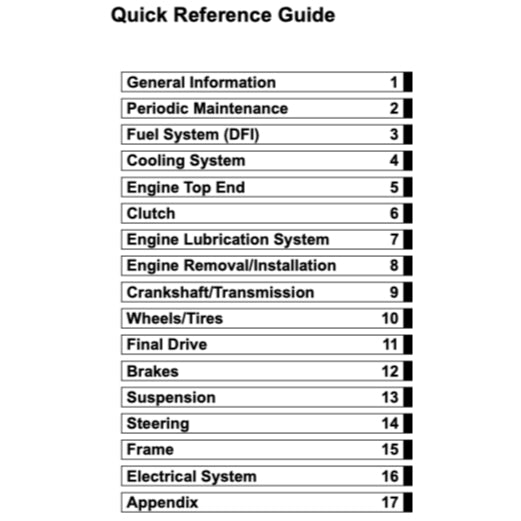 KAWASAKI ZR1000 (2017-2022) SERVICE WORKSHOP MANUAL + PARTS CATALOGUE - Image 3