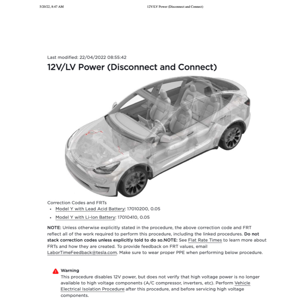 TESLA MODEL Y (2020+) SERVICE WORKSHOP MANUAL - Image 8