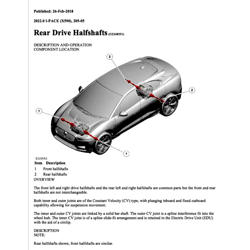 JAGUAR I-PACE EV400 X590 (2018+) FACTORY SERVICE WORKSHOP MANUAL - Image 10