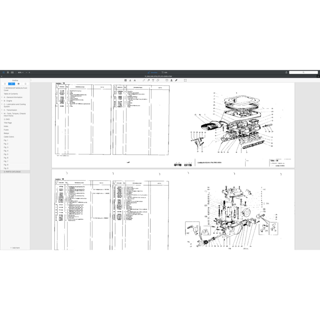 FERRARI 308/328 GTB GTS F105 (1975-1985) SERVICE WORKSHOP MANUAL + PARTS CATALOGUE - Image 9