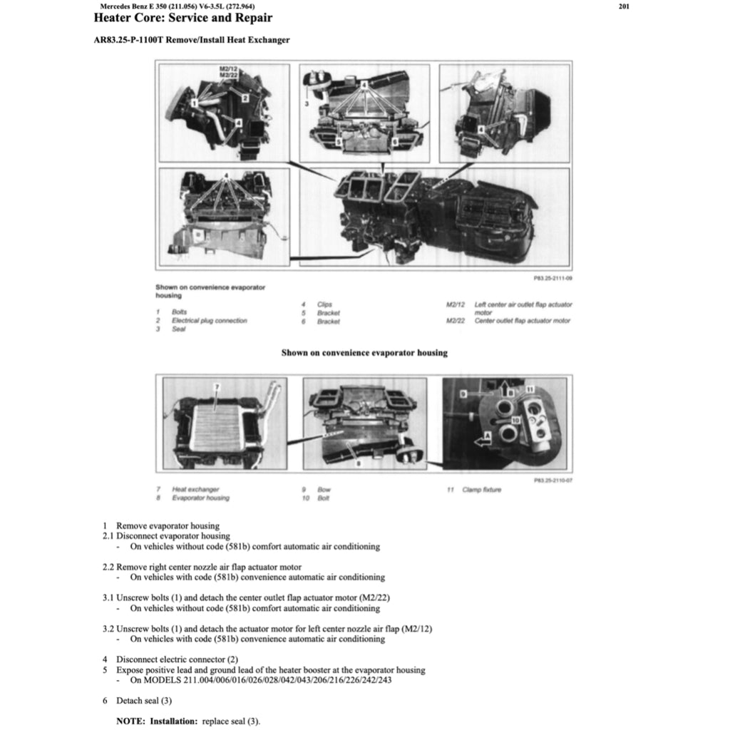 MERCEDES-BENZ E-CLASS W211 E350 M272 (2002-2009) SERVICE WORKSHOP MANUAL - Image 9