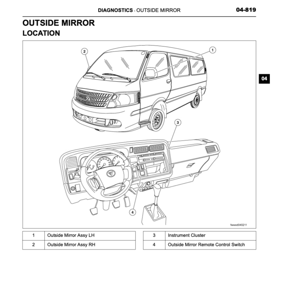 FOTON VIEW C2 (2011-2016) SERVICE WORKSHOP MANUAL - Image 4