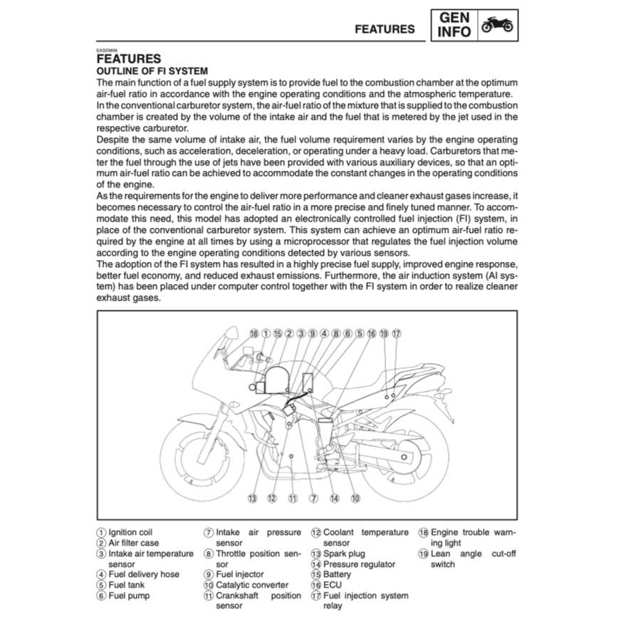 YAMAHA FZ6 FAZER6 FAZER 6 (2004-2009) SERVICE WORKSHOP MANUAL + PARTS CATALOGUE + OWNER'S MANUAL - Image 10