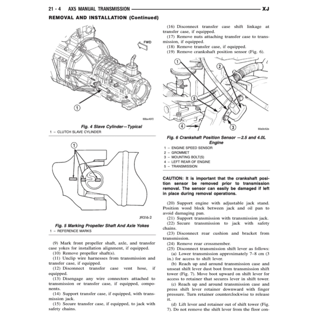 JEEP CHEROKEE XJ (1995-2001) SERVICE WORKSHOP MANUAL - Image 8