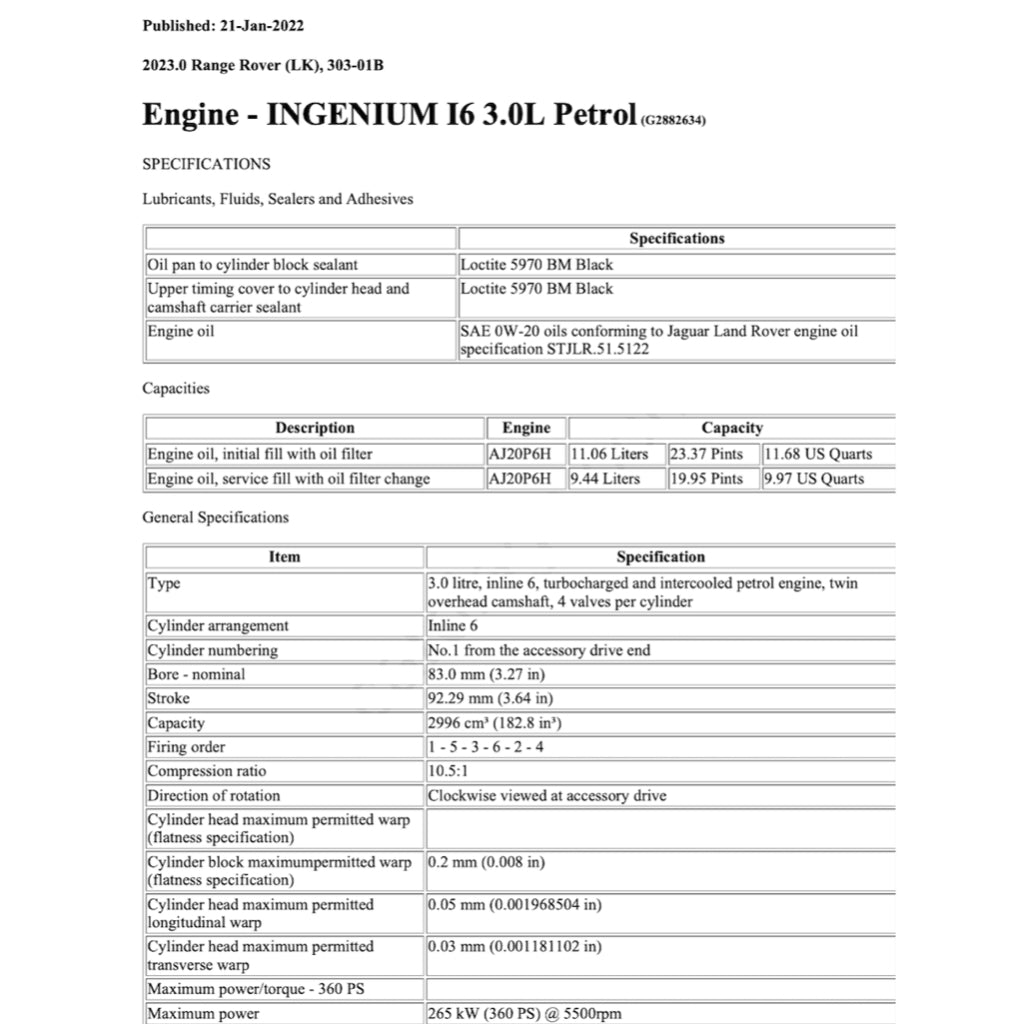 RANGE ROVER L460 (2022+) SERVICE WORKSHOP MANUAL - Image 3