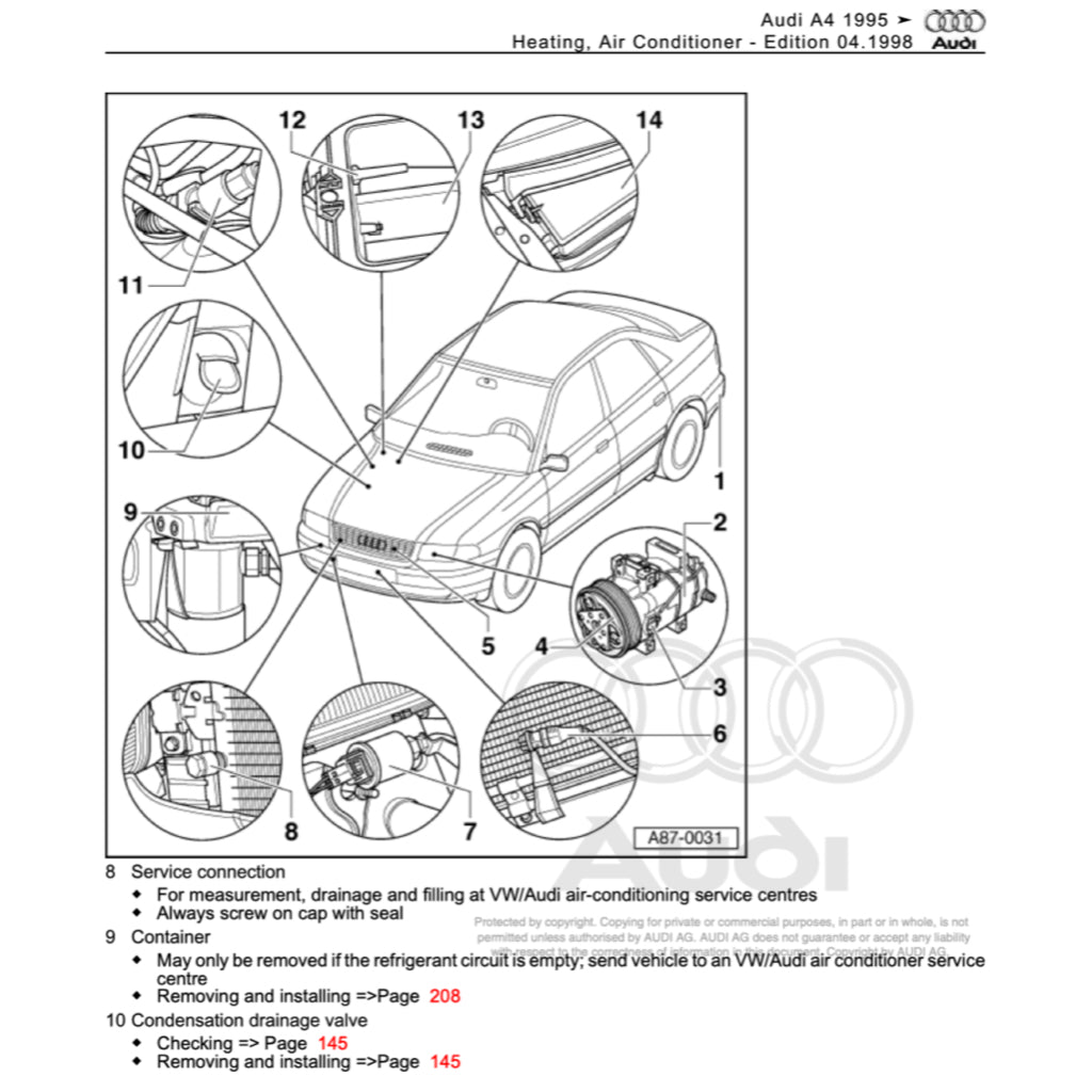 Audi A4 (B5) 1995-2001 SERVICE REPAIR WORKSHOP MANUAL - Image 9