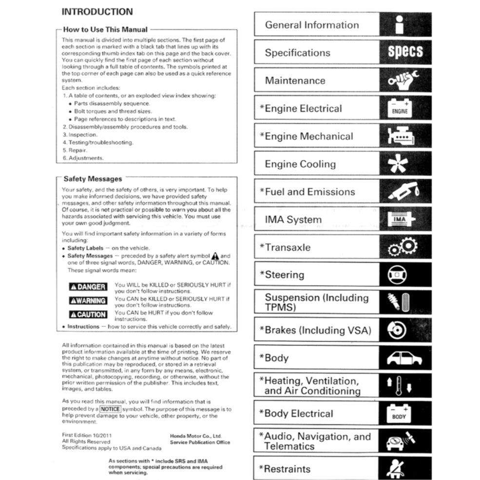 CRZ HONDA CR-Z (2011-2016) SERVICE WORKSHOP MANUAL + WIRING DIAGRAM - Image 3