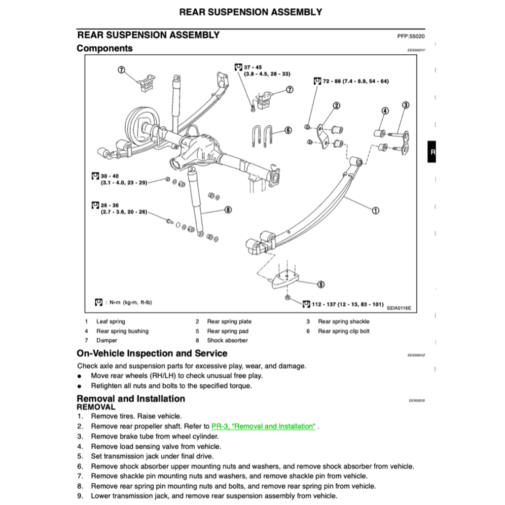 NISSAN URVAN E25 (2001-2012) SERVICE WORKSHOP MANUAL - Image 7