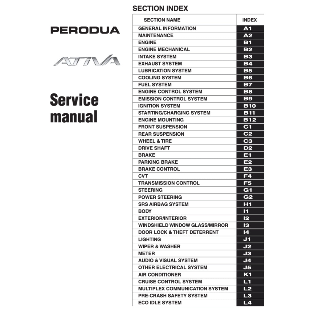 PERODUA ATIVA A270 (2021+) SERVICE WORKSHOP MANUAL - Image 3