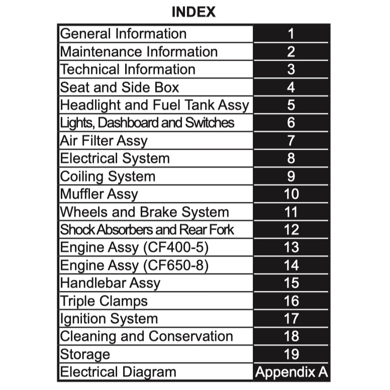 CFMOTO 650GT (2019-2021) SERVICE WORKSHOP MANUAL + PARTS CATALOGUE+ OWNER'S MANUAL - Image 3