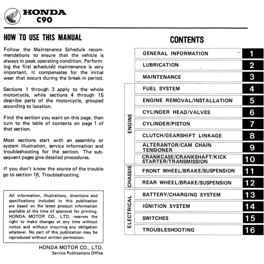 HONDA CUB90 C90 (1967-2002) SERVICE WORKSHOP MANUAL + PARTS CATALOGUE + OWNER'S MANUAL - Image 3